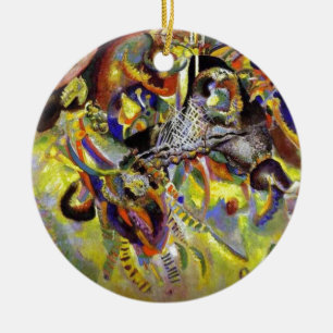 Fugue Abstract Painting by Kandinsky Ceramic Tree Decoration