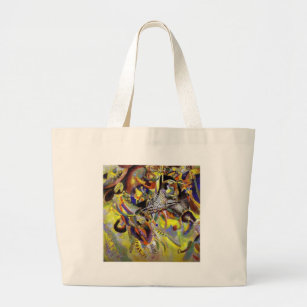 Fugue Abstract Painting by Kandinsky Large Tote Bag