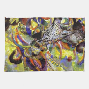 Fugue Abstract Painting by Kandinsky Tea Towel
