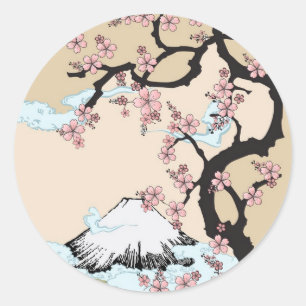 Fuji and Sakura Classic Round Sticker