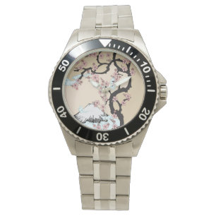 Fuji and Sakura: Classic Stainless Steel Watch