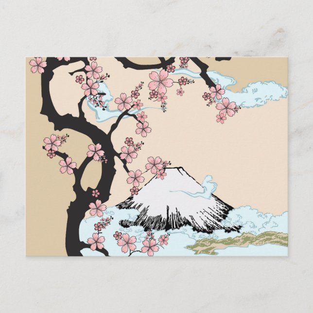 Fuji and Sakura Postcard (Front)
