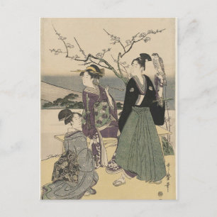 Fuji, Falcon and Eggplant (Utamaro) Postcard
