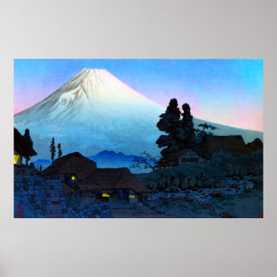Fuji From Mizukubo Evening Scene Shotei Takahashi Poster