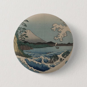 Fuji from the Sea off Satta 6 Cm Round Badge