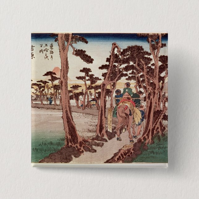 Fuji from Yoshiwara 15 Cm Square Badge (Front)