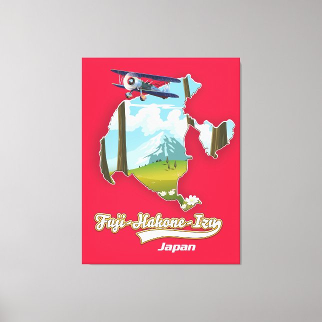 fuji hakone izu national park, japan map canvas print (Front)