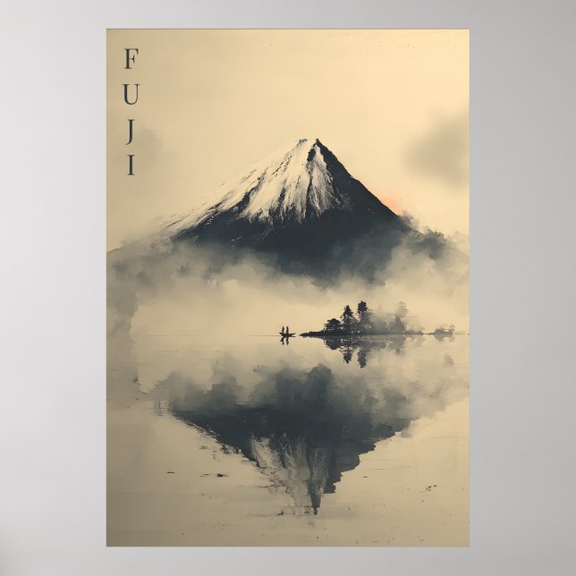 FUJI - Minimalist Sumi-e Ink  Poster (Front)