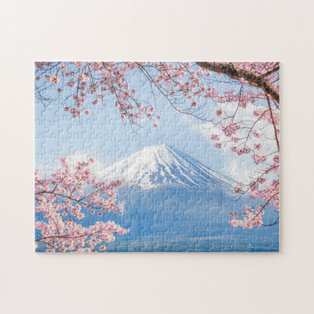 Fuji Mountain | Kawaguchiko Lake | Spring In Japan Jigsaw Puzzle (Horizontal)