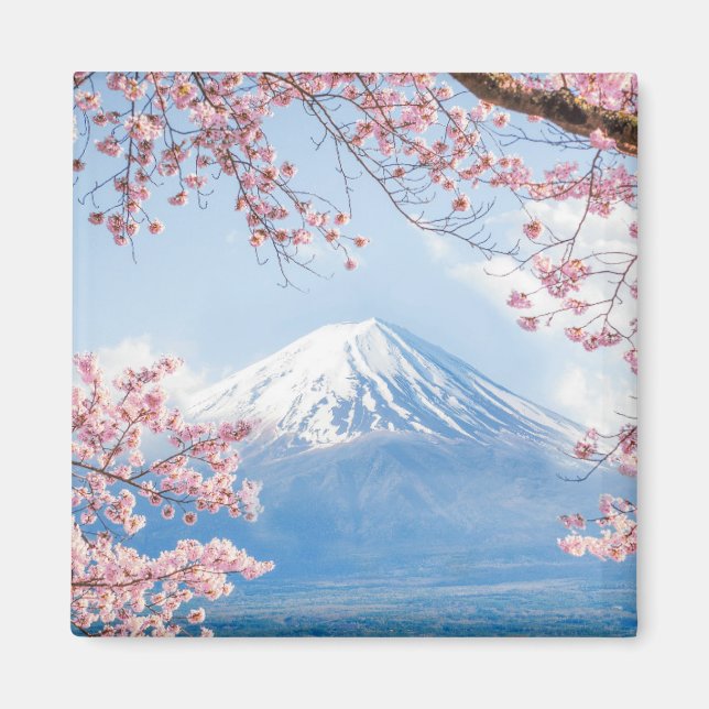 Fuji Mountain | Kawaguchiko Lake | Spring In Japan Magnet (Front)