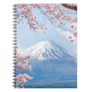 Fuji Mountain Kawaguchiko Lake Spring In Japan Notebook