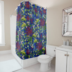 Fuji Mums Daisies and Butterflies Shower Curtain