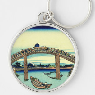 Fuji_seen_through_the_Mannen_bridge_at_Fukagawa.jp Key Ring