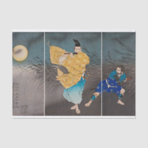Fujiwara Yasumasa Playing the Flute by Moonlight Tissue Paper