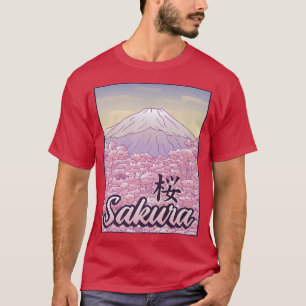 Fujiyama Sakura Cherry Blossom Art for Japanese Cu T-Shirt