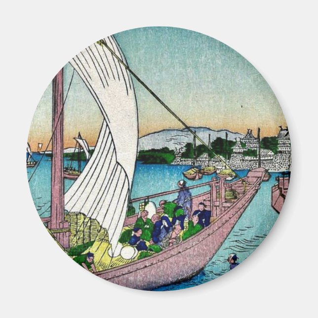 Fukeiga by Ando, Hiroshige Ukiyoe Magnet (Front)