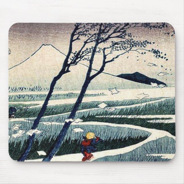 Fukeiga by Katsushika, Hokusai Ukiyoe Mouse Mat (Front)