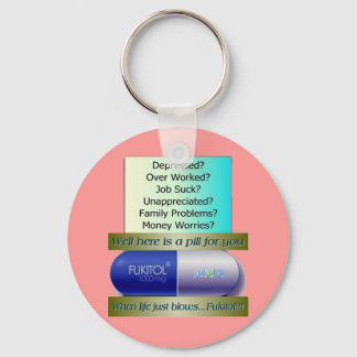 Fukitol, job sucks, over worked, no worries, key ring