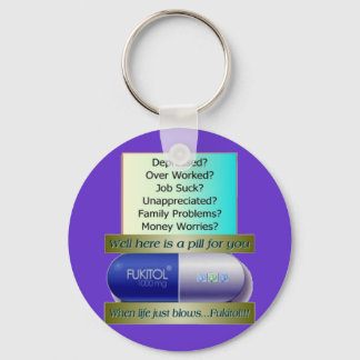 Fukitol, job sucks, over worked, no worries, key ring