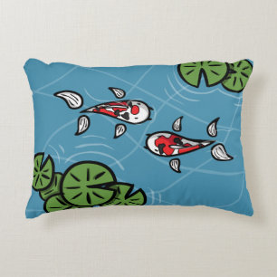 Fuku and Heiwa the Koi Accent Pillow