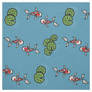 Fuku and Heiwa the Koi Fabric
