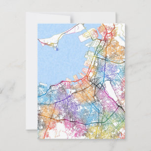Fukuoka Japan City Map Postcard