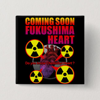 Fukushima heart 15 cm square badge