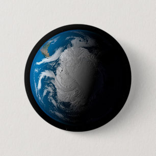 Ful Earth Showing Simulated Clouds Over Antarctica 6 Cm Round Badge