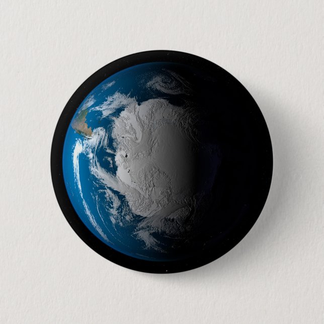 Ful Earth Showing Simulated Clouds Over Antarctica 6 Cm Round Badge (Front)