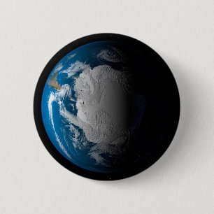 Ful Earth Showing Simulated Clouds Over Antarctica 6 Cm Round Badge