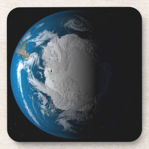 Ful Earth Showing Simulated Clouds Over Antarctica Coaster