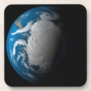 Ful Earth Showing Simulated Clouds Over Antarctica Coaster