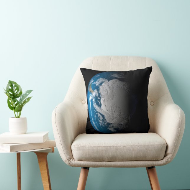 Ful Earth Showing Simulated Clouds Over Antarctica Cushion (Chair)