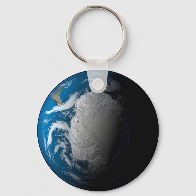 Ful Earth Showing Simulated Clouds Over Antarctica Key Ring (Front)