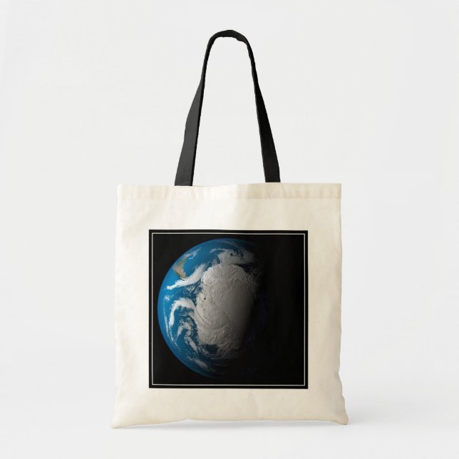 Ful Earth Showing Simulated Clouds Over Antarctica Tote Bag (Front)