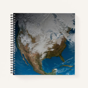 Ful Earth With Simulated Clouds Over North America Notebook