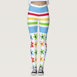 ful Stripes and Flowers Leggings