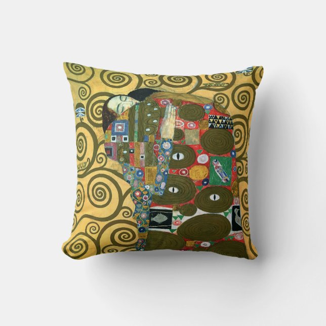 Fulfilment aka The Embrace by Gustav Klimt Cushion (Front)
