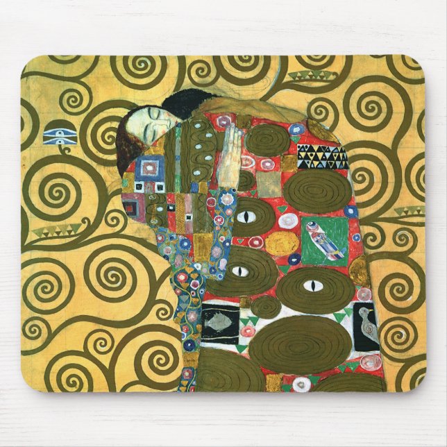 Fulfilment aka The Embrace by Gustav Klimt Mouse Mat (Front)
