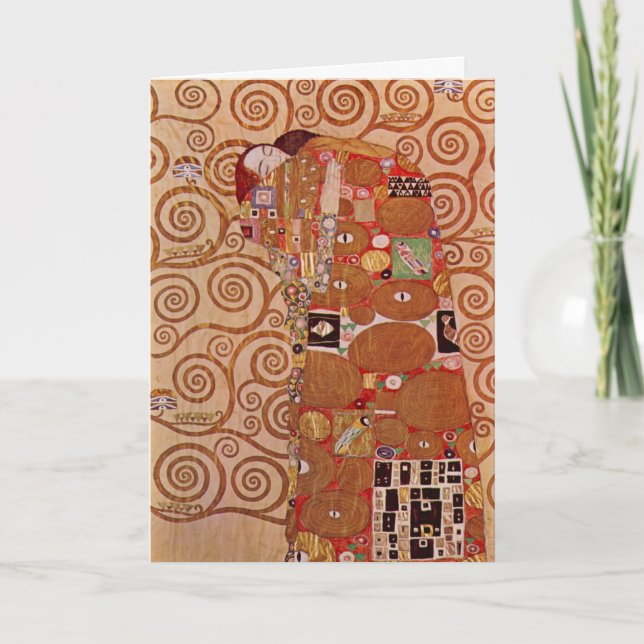 Fulfilment by Gustav Klimt, Vintage Art Nouveau Card (Front)
