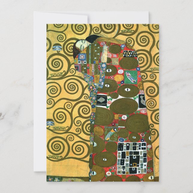 Fulfilment (The Embrace) by Gustav Klimt Wedding Invitation (Front)