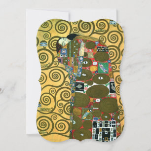 Fulfilment (The Embrace) by Gustav Klimt Wedding Invitation