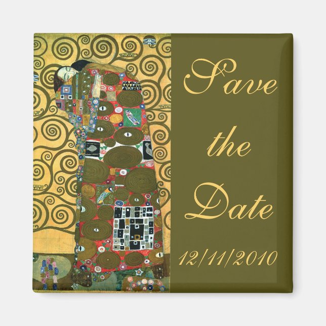 Fulfilment (The Embrace) by Gustav Klimt Wedding Magnet (Front)