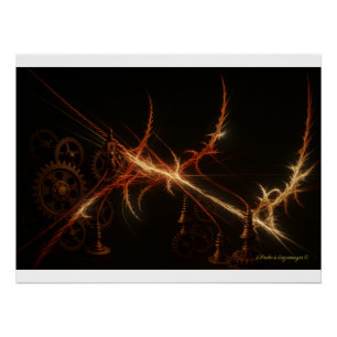 Fulgurating Harp - Steampunk Light Artifact Poster