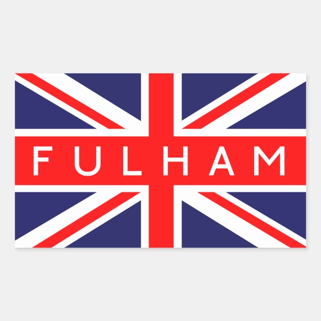 Fulham : British Flag Rectangular Sticker (Front)