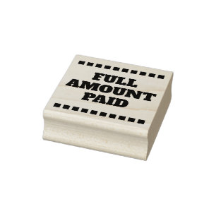 "FULL AMOUNT PAID" Rubber Stamp
