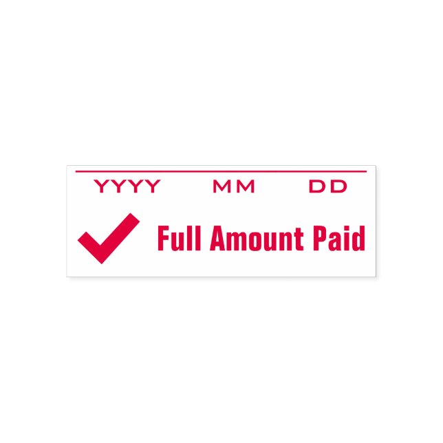 "Full Amount Paid" Rubber Stamp (Design)