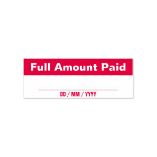 "Full Amount Paid" Rubber Stamp