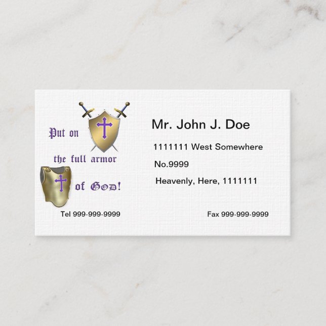 Full Armour of God Business Card (Front)