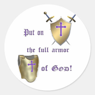 Full Armour of God Classic Round Sticker